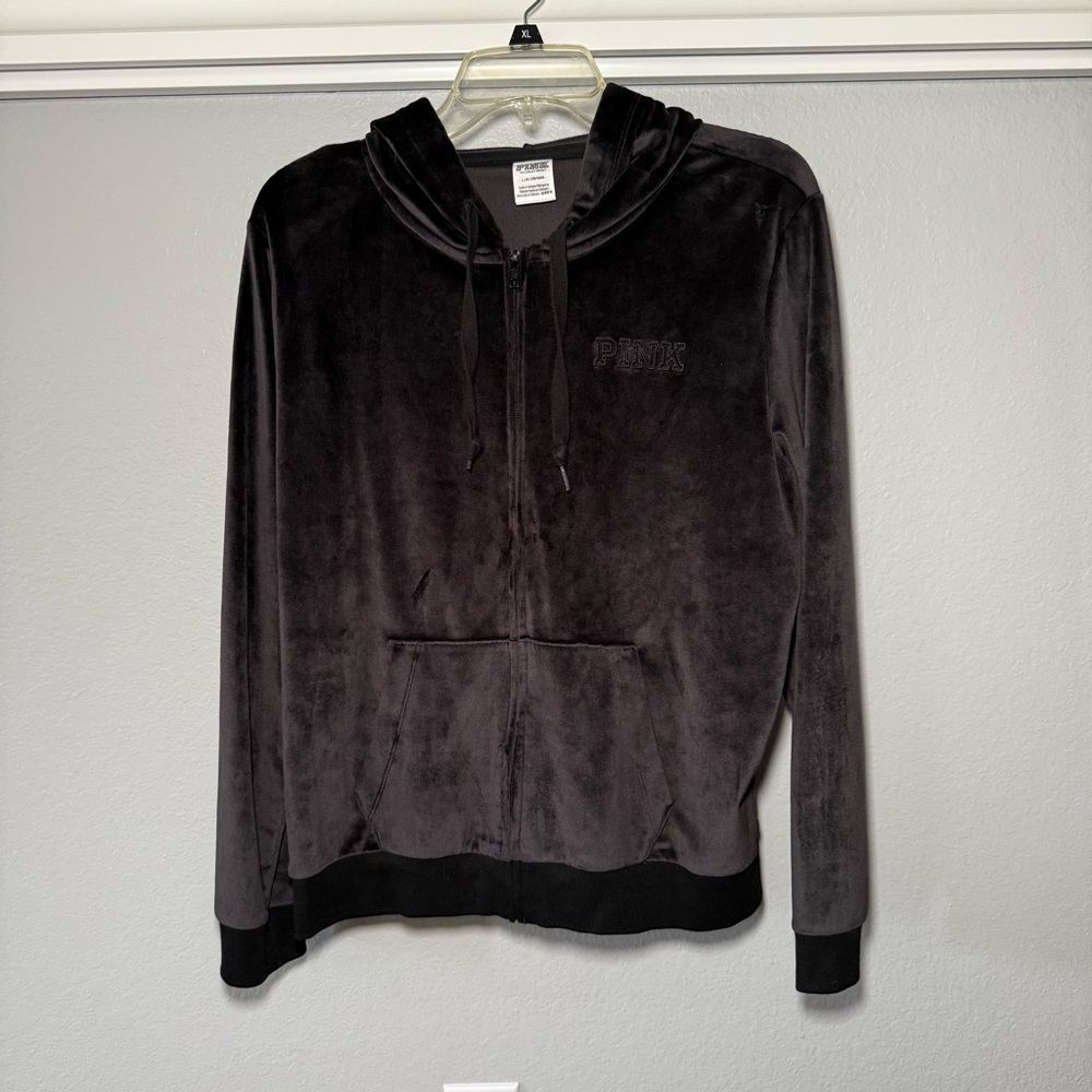 PINK Black Velvet Jacket Large - Picture 2 of 5